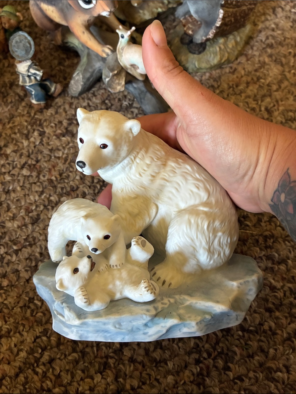 White Polar Bear Family Figurine